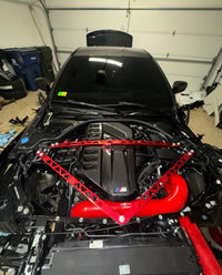 Carbon fiber engine cover weave detail