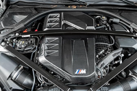 BMW G8X carbon fiber engine cover installed view